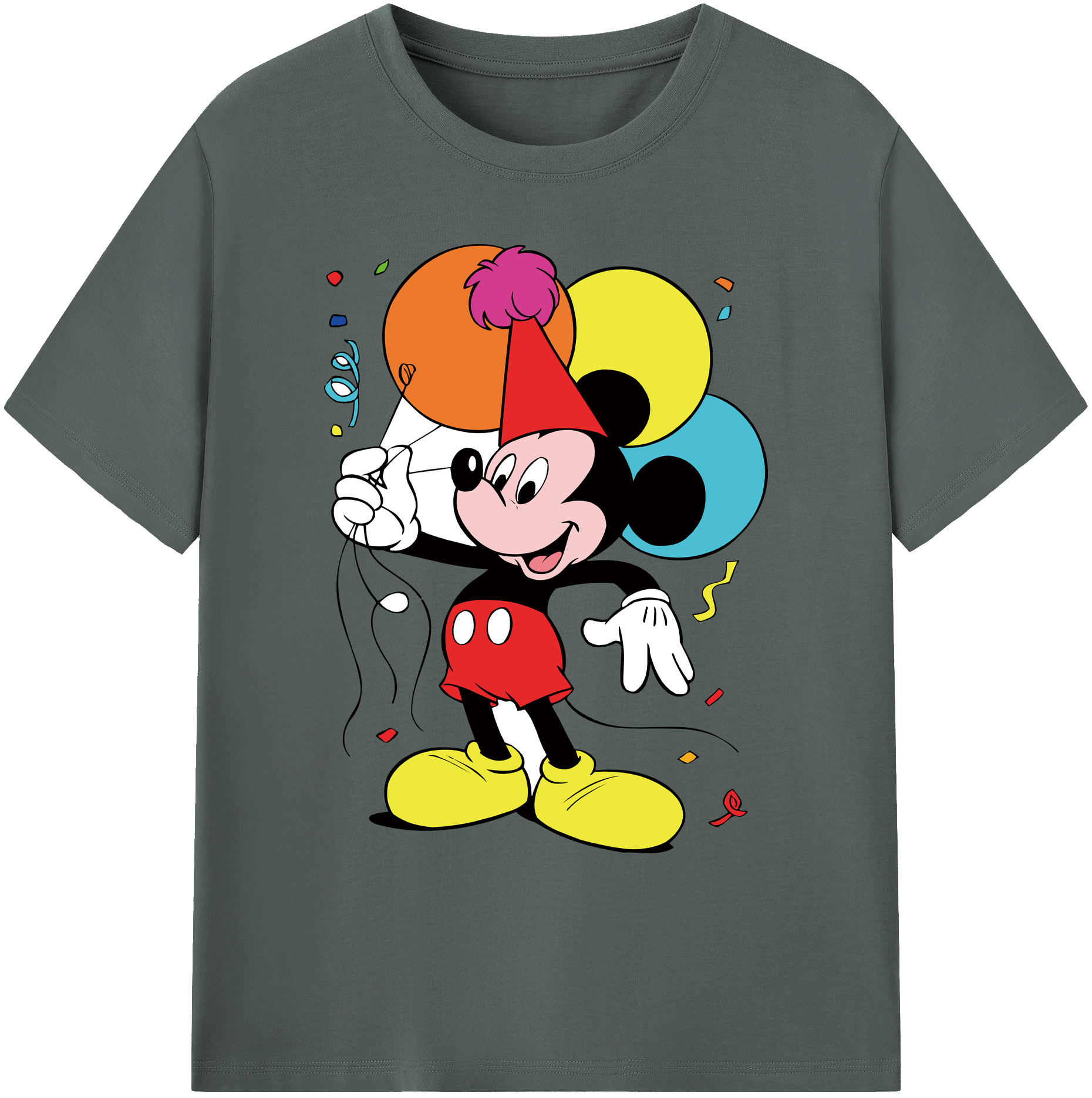 ミッキーマウス Mickey Mouse 綿100％ メンズ半袖Tシャツ｜肌触りやわらか＆通気性